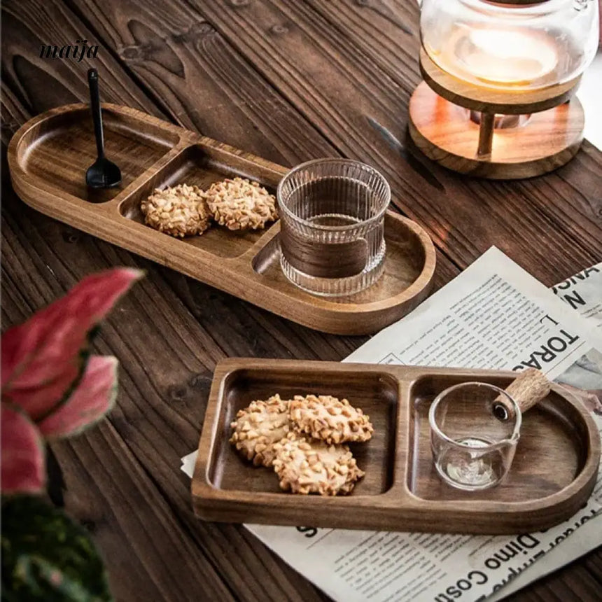 Wooden Serving Plate with Grid from KIMACHI