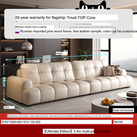 DIPU Nova Cream Cowhide Sofa from DIPU