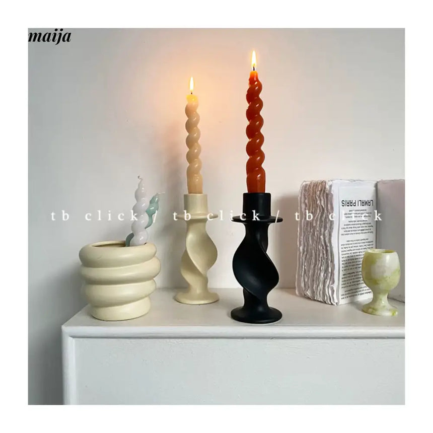 CLICK Twisting Ceramic Candle Tray Vintage Decor from CLICK