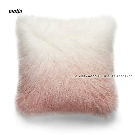 MISTYWOOD Pastel Pink Wool Pillow for Living Room from MISTYWOOD
