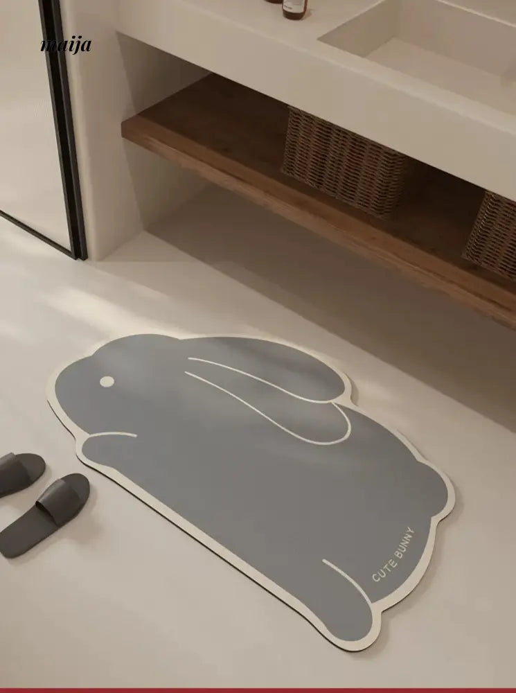 AOJU Nonslip Absorbent Rabbit Bath Mat