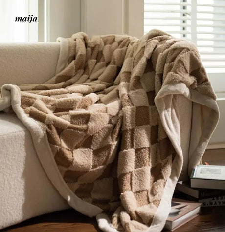 Diamond Pattern Double Layer Blanket from Shui Yang