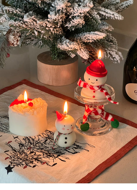 MELONGIRL Christmas Tree Snowman Candle from MELONGIRL