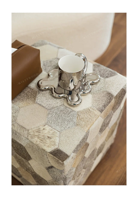 MISTYWOOD Hexagonal Cow Silk Makeup Stool from MISTYWOOD
