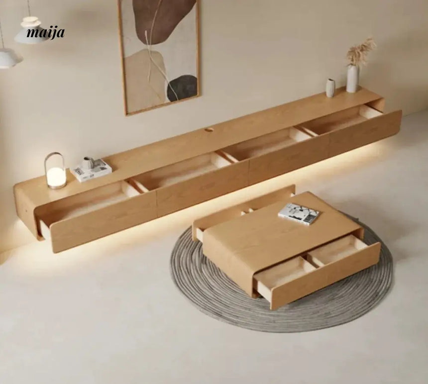 [Pre-Order] Dianne Solid Wood All in One TV Cabinet from Jun Chuang