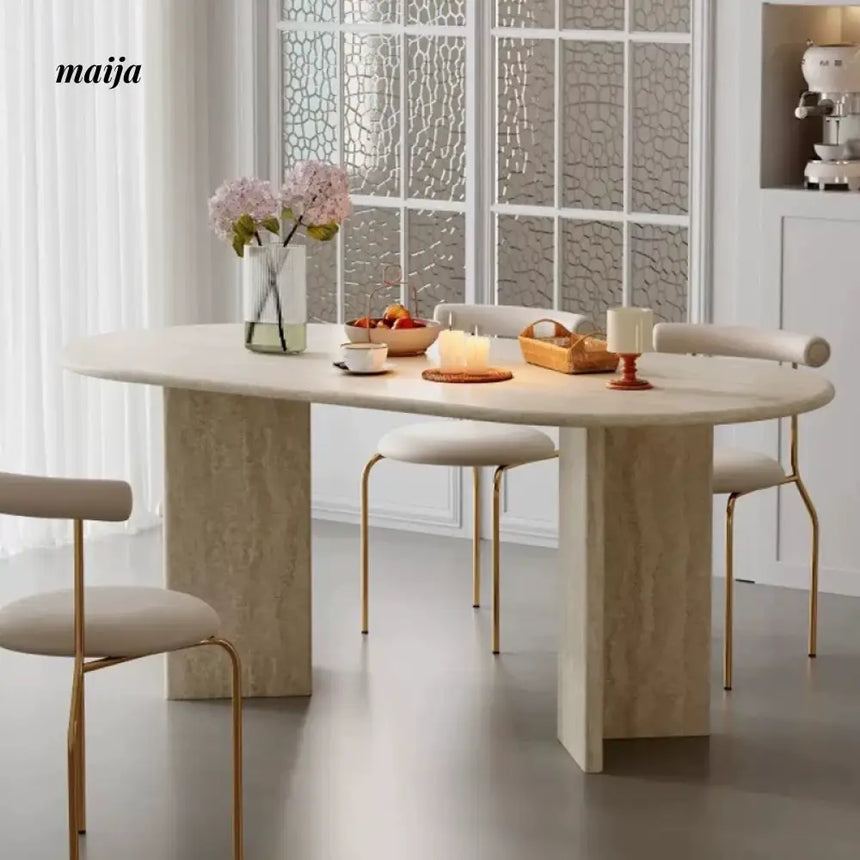 Harmonie Travertine Dining Table from maija