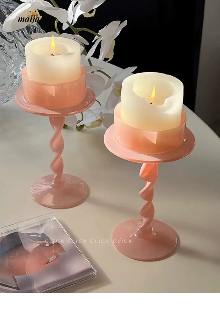 CLICK Fuchsia Spiral Candle Handmade for Valentine's Day from CLICK