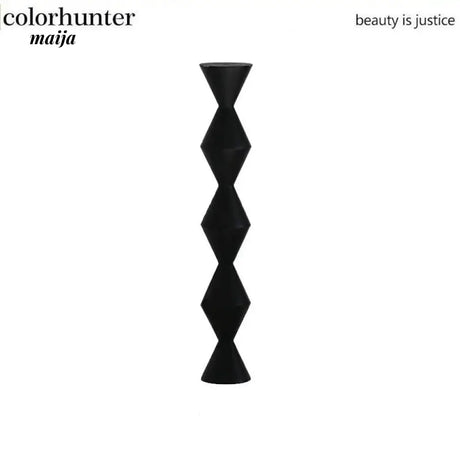 COLOURHUNTER Glossy Black Scandinavian Silver Retro Candle Holder from maija