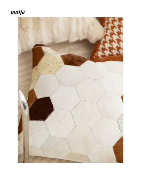 MISTYWOOD Modern Minimalist Leather Orange Pillow from MISTYWOOD