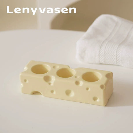 LENYVASEN Remy Cheese Ceramic Toothbrush Rack from LENYVASEN