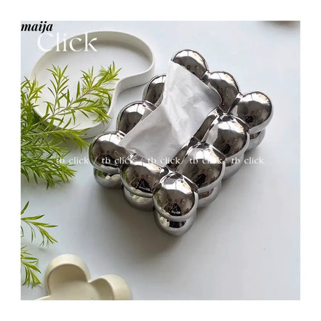 CLICK Cute Ceramic Storage Box with Silver Wipes Holder from CLICK