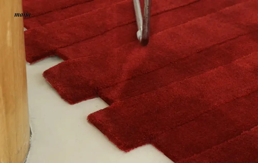 UNDERLAND Red Retro Handmade Rug from UNDERLAND