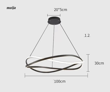 GVG Modern Intertwining Ring Ceiling Lamp from Kaiyashi