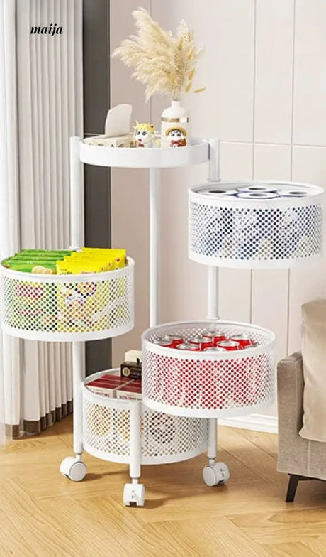 Kitchen Rotating Multifunctional Storage Trolley from maija