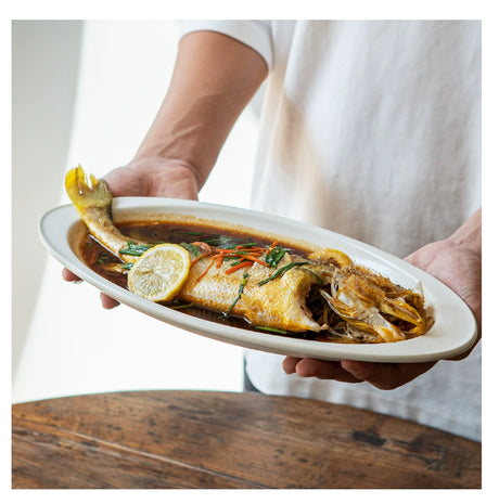 MUMO Jacob White Porcelain Fish Plate from MUMO