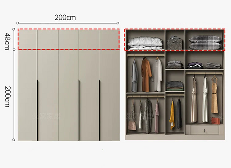 AIWO Thibault Cream Flat-Door Wardrobe with Spacious Storage from AIWO