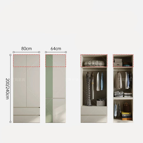 AIWO Odette Cream Ceiling-High Wardrobe for Small Apartments from AIWO