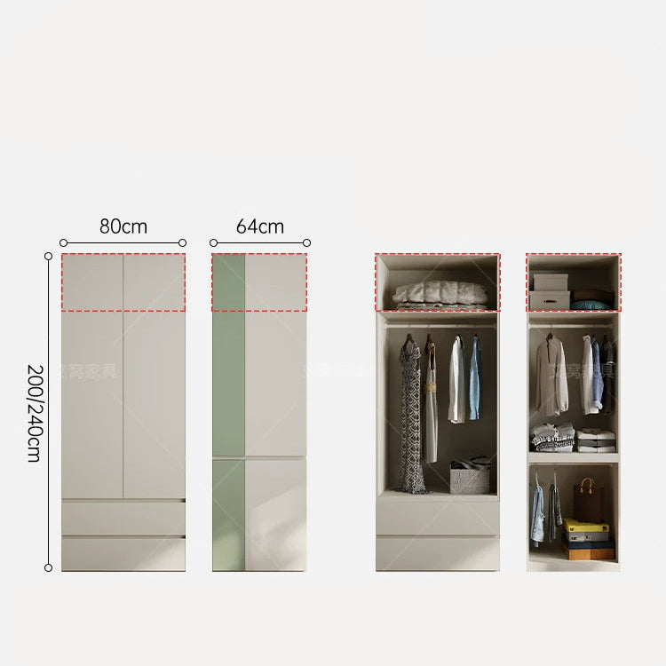 AIWO Odette Cream Ceiling-High Wardrobe for Small Apartments from AIWO