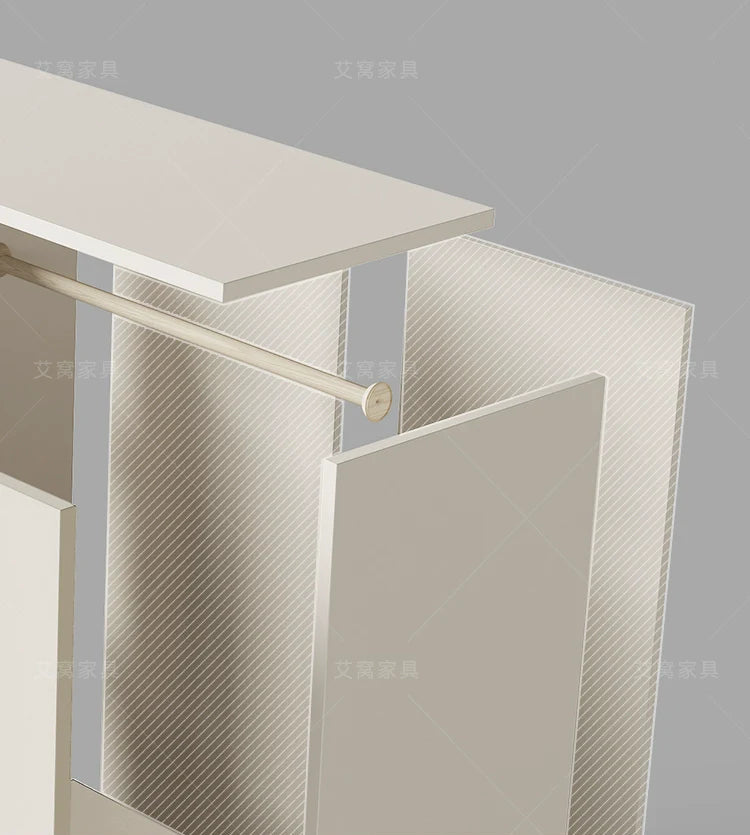AIWO Romy Economical French Cream Wardrobe with Desk Integration from AIWO