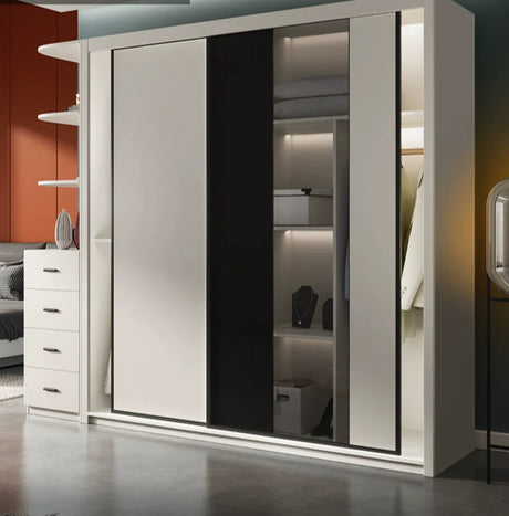 AIWO Lucien Light Luxury Glass Sliding Door Wardrobe from AIWO