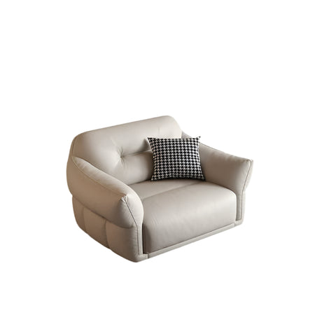 DIPU Serene Imported Leather Cream Sofa from DIPU