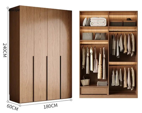 MEIHOUSE Antique Style Walnut Bedroom Large Wardrobe Cabinet from MEIHOUSE