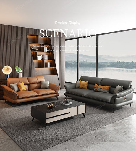 DIPU Leo Scandinavian Minimalist Leather Sofa from DIPU