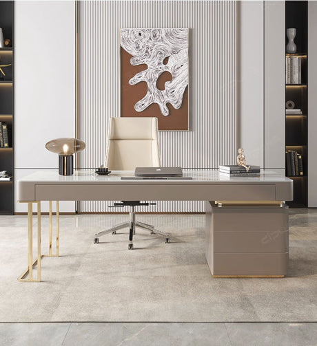 DIPU Isla Italian Minimalist Rock Plate Desk from DIPU