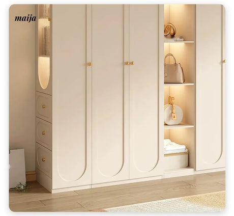 MEIHOUSE French Cream Wardrobe Bedroom Finished Large Storage Cabinet from MEIHOUSE