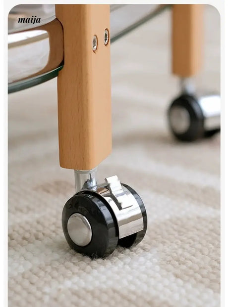 LOWERLEFT Wooden Glass Swivel Cart from Lower Left