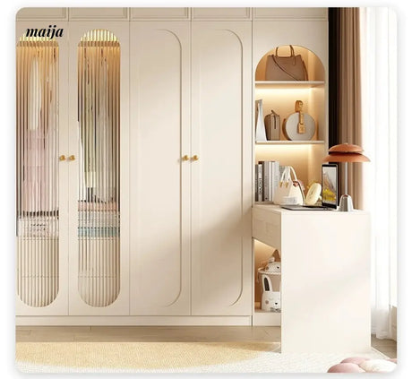 MEIHOUSE French Cream Bedroom Wardrobe Modern Assembled Cabinet from MEIHOUSE