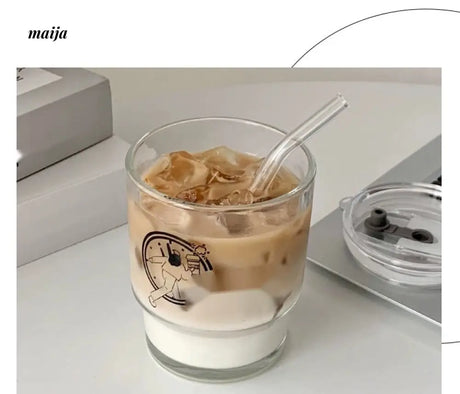 BANKE Summer Portable Glass Latte Coffee Cup from BANKE