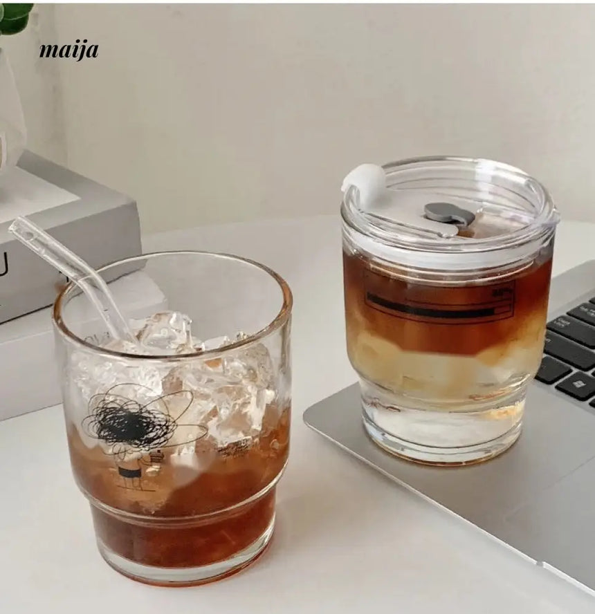 BANKE Summer Portable Glass Latte Coffee Cup from BANKE