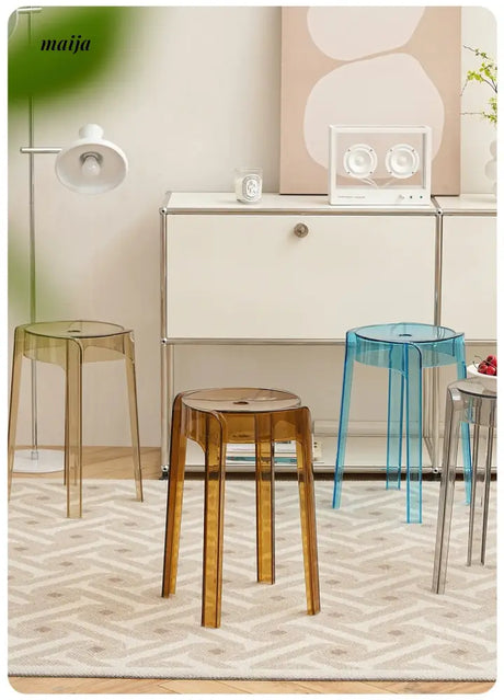 LOWERLEFT Transparent Low Plastic Stool from Lower Left