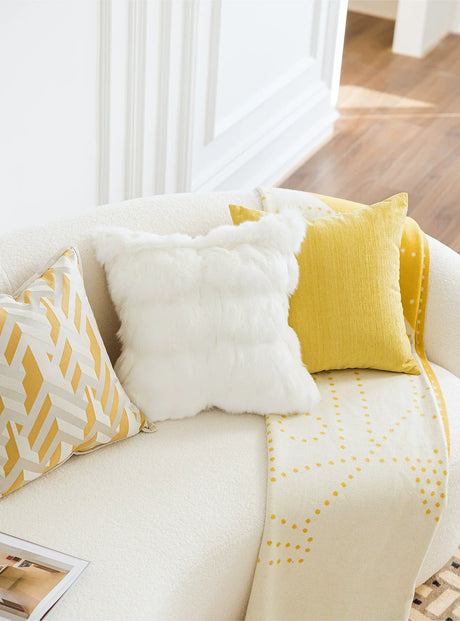 MISTYWOOD Yellow Pillow with True Fox Wool Cover from MISTYWOOD