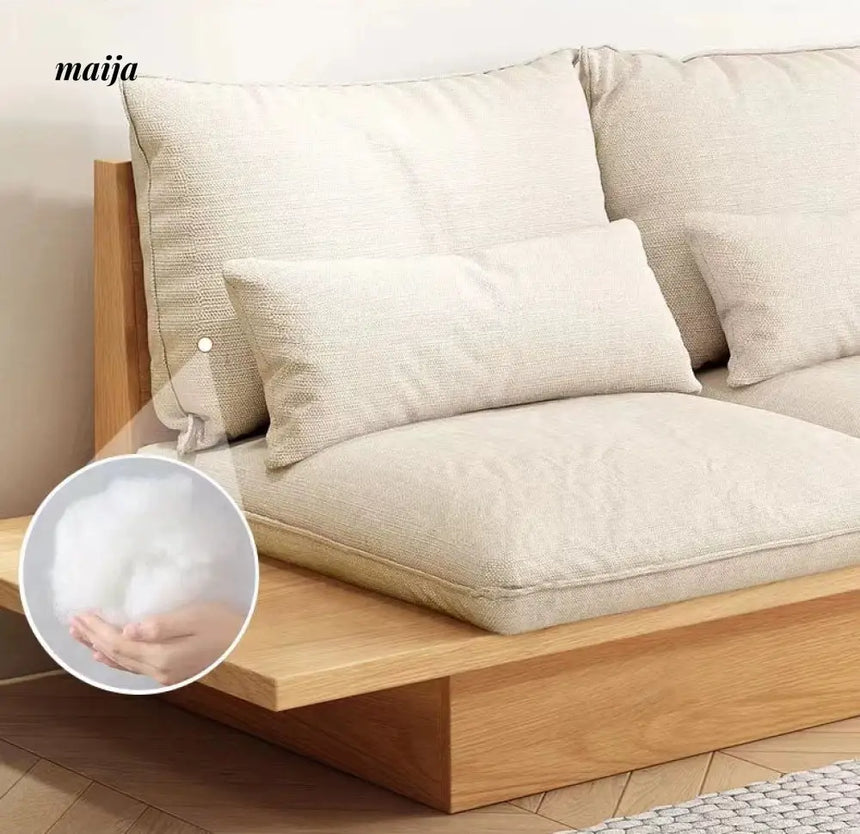 Japanese Style Solid Wood Modular Sofa with Storage from maija