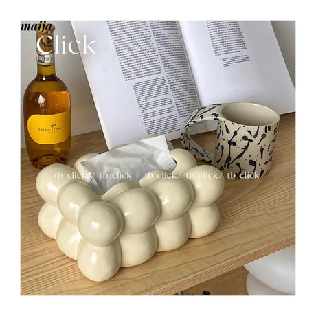 CLICK Cute Ceramic Storage Box with Silver Wipes Holder from CLICK