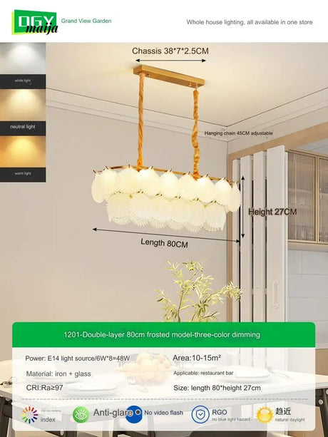 GVG Crystal Scallop Shell Ceiling Lamp from Kaiyashi