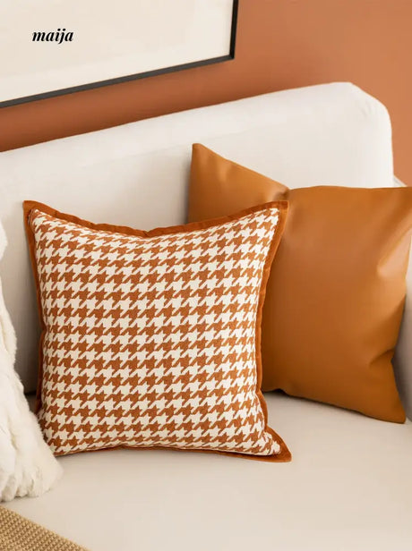 MISTYWOOD Modern Minimalist Leather Orange Pillow from MISTYWOOD