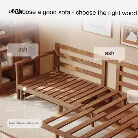 Retro Solid Wood Extendable Sofa Bed from AI