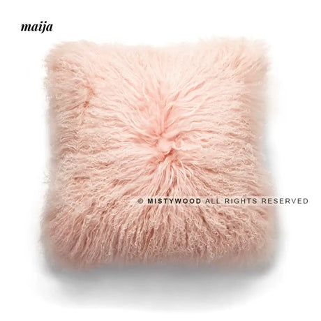 MISTYWOOD Pastel Pink Wool Pillow for Living Room from MISTYWOOD