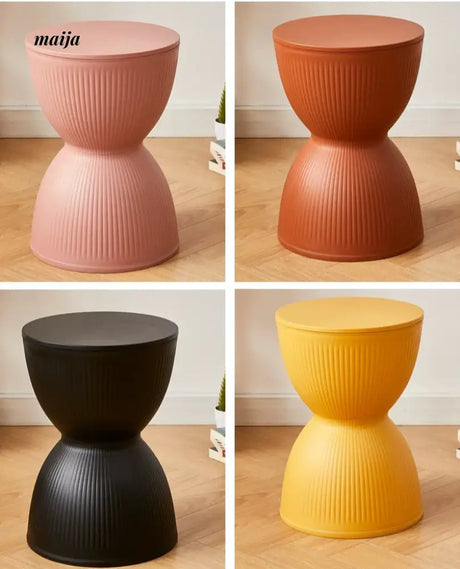 Pastel Hourglass Plastic Stool from Yishengtao
