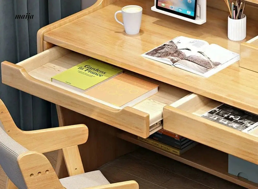 Jasper Full Wooden Study Desk Set from maija