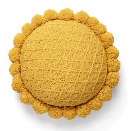 MISTYWOOD Yellow Daisy Pillow with Round Case from MISTYWOOD