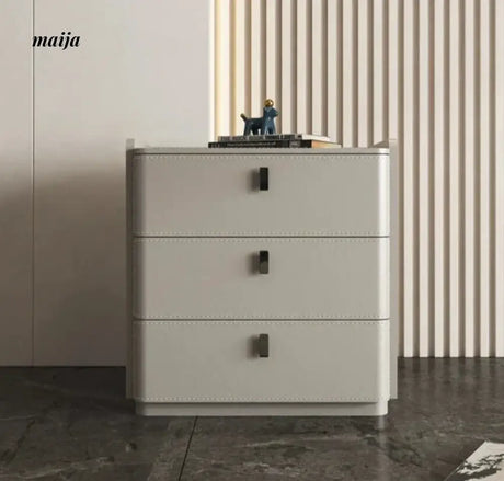 Jacobson Leather Wrap Bedside Table from Mufanli