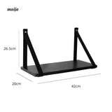 WULIHOME Solid Wood One-Line Shelf Rack with Desktop Storage