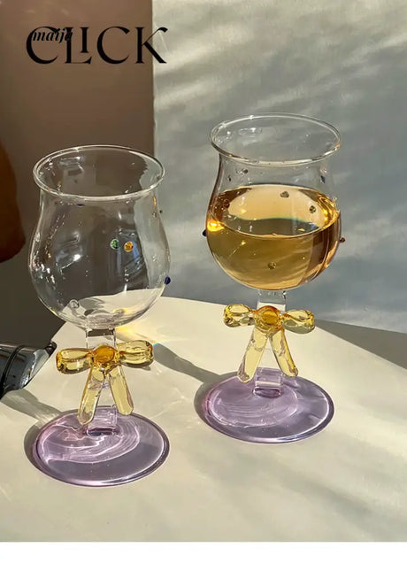 CLICK Handmade Glass Bow Champagne Goblet from CLICK