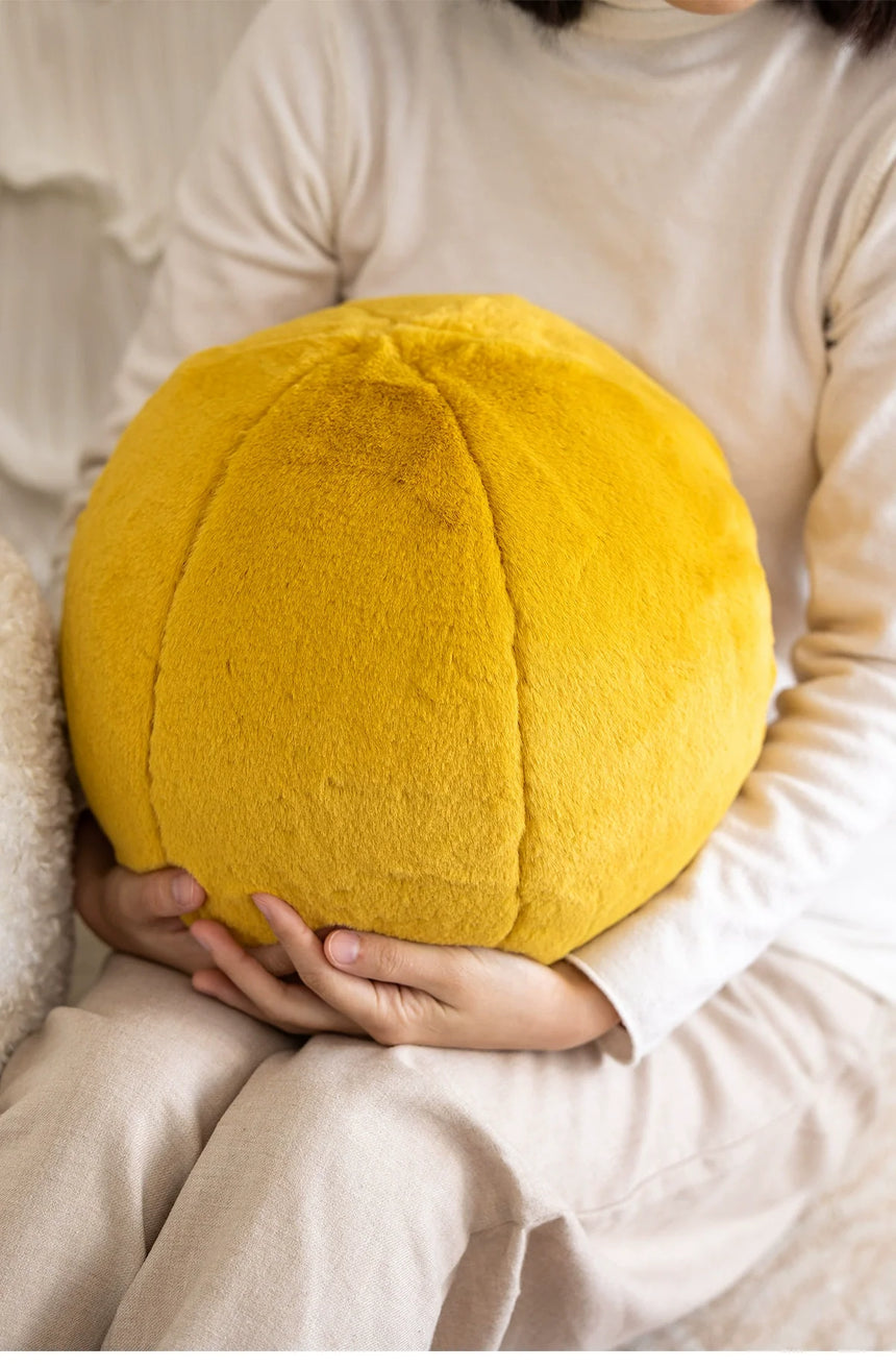 MISTYWOOD Yellow Plush Circular Decorative Pillow from MISTYWOOD