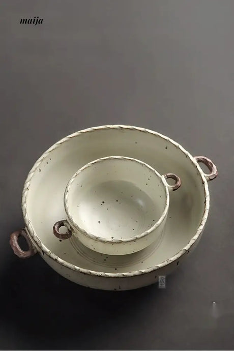 JOTO Rough Pottery Colorful Soup Bowl Japanese Style Tableware from JOTO