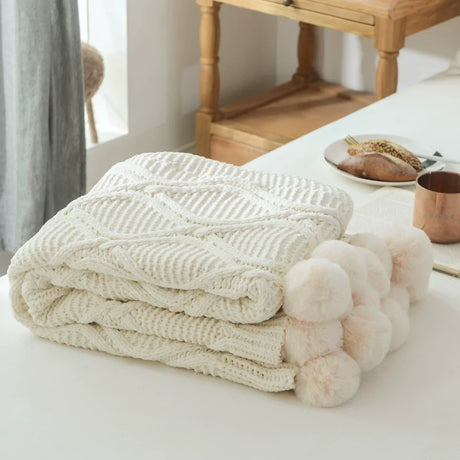 MISTYWOOD Fuchsia Knitted Plush Sofa Duvet from MISTYWOOD